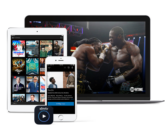 laptop, tablet, and phone showing various show options